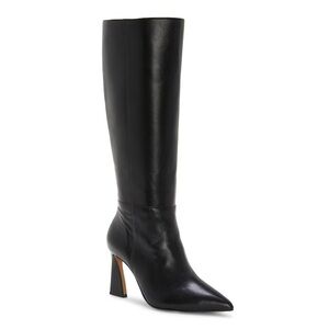 NWT Vince Camuto Wide Calf Tressara Black Leather Boots - Size 9